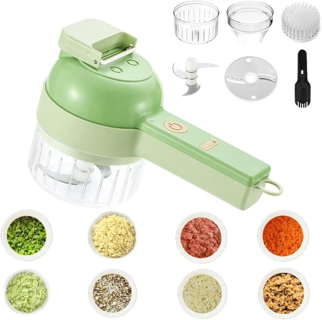 4-in-1 Portable Electric Vegetable Cutter Set – Wireless Food Processor & Electric Food Chopper
