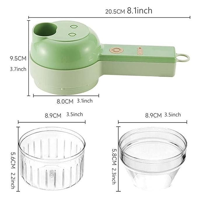 4-in-1 Portable Electric Vegetable Cutter Set – Wireless Food Processor & Electric Food Chopper